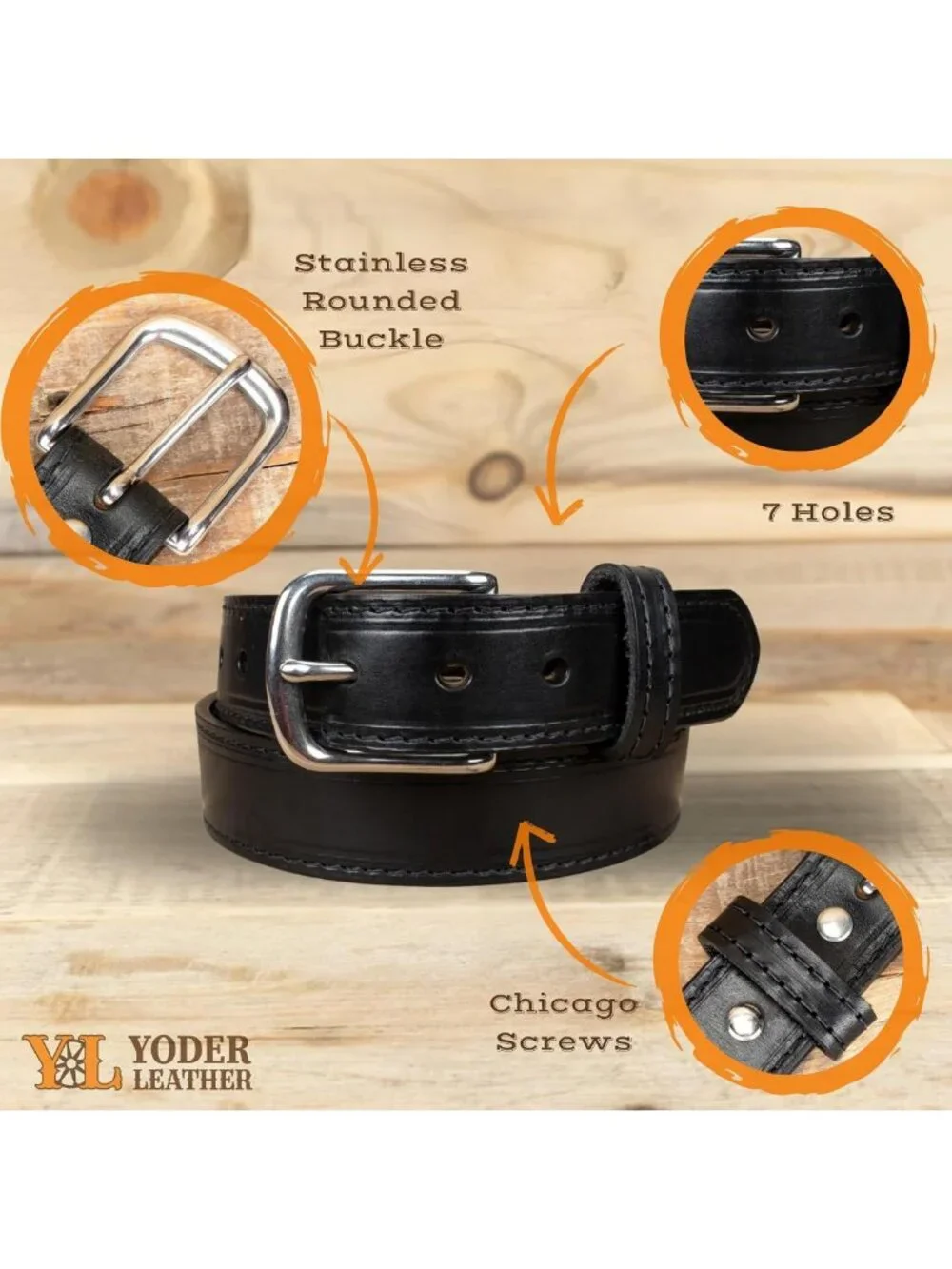 Extra Thick Handmade Bridle Leather Belt, 1.5